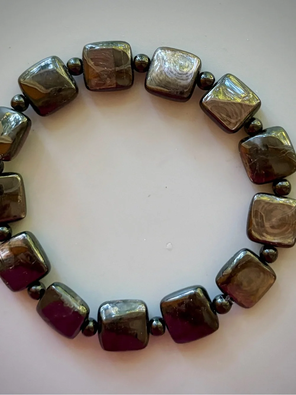 Natural Hypersthene Handcrafted Bead Bracelet